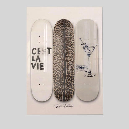 Trendy Poster - Leopard Skateboard Poster - Vintage Style - Size 24x36