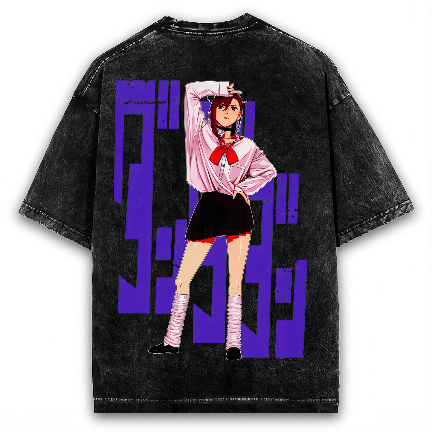 2-SIDED MOMO AYASE "PURPLE TYPOGRAPHY" DANDADAN VINTAGE WASHED TEE