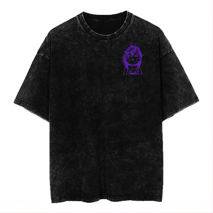 2-SIDED MOMO AYASE "PURPLE TYPOGRAPHY" DANDADAN VINTAGE WASHED TEE