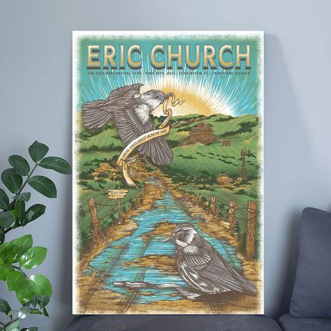 Eric Church Charleston  Screen Print Poster Size 24''x36''