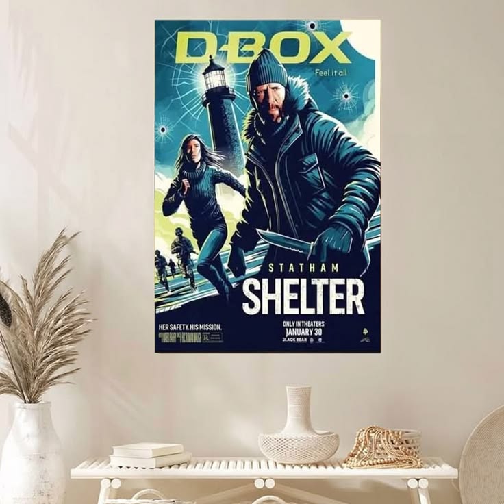 Jason Statham Bill Nighy Shelter 2026 Action Movie Poster Wall Art Poster Size 24''x36''