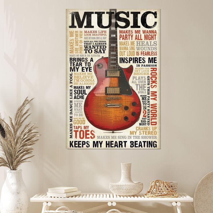 Music Inspires Me Wall Poster Size 24''x36''