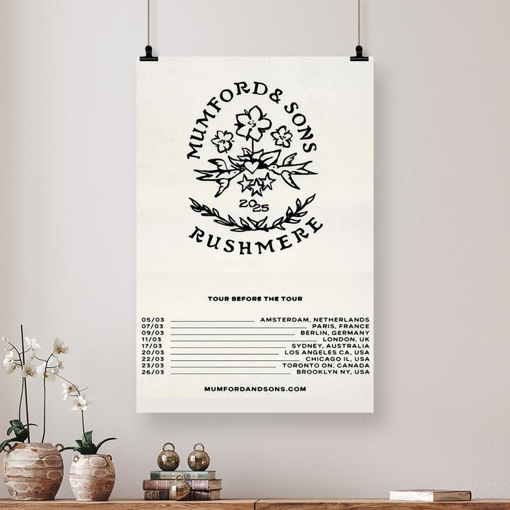 Mumford & Sons 2025 Tour Before the Tour Poster Size 24''x36''