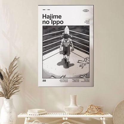 Lucky Shop Hajime No Ippo Wall Art,Retro Minimalist Anime Poster Full Size 24''x36''