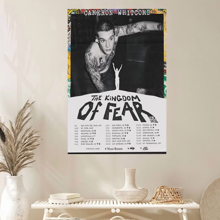 Cameron Whitcomb Poster, The Kingdom Of Fear Tour Print, Alternative Rock Wall Art, Music Lover Gift Decor