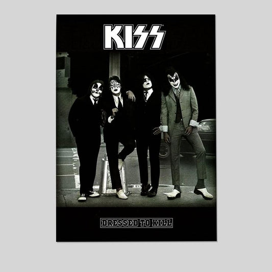 KISS Dressed to Kill Album Cover Wall Decor Rock Retro Vintage Decor Heavy Metal Band Posters Music Posters Size 24''x36''