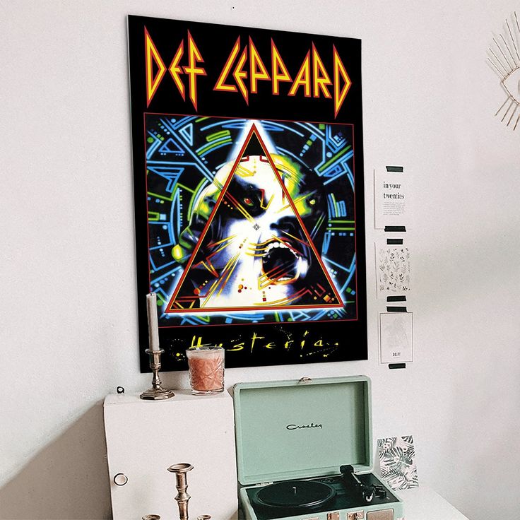 Def Leppard Hysteria Album Cover Heavy Metal Music Merchandise Retro Vintage 80s Aesthetic Poster Size 24''x36''