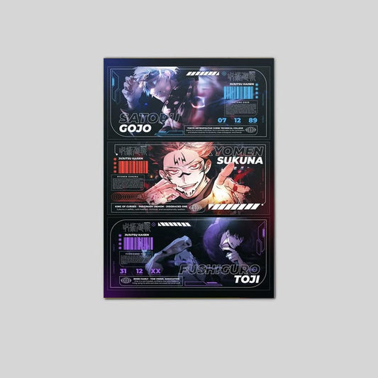 Gojo Satoru Sukuna Toji Fushiguro High-Tech Anime Wall Art Poster Size 24''x36''