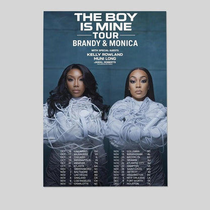 Brandy & Monica Denise Presale Code 2025 – The Boy Is Mine Tour Poster Retro Style - Size 24''x36''