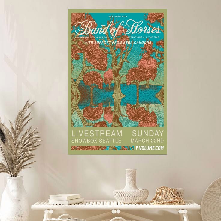 Band Of Horses 20th Anniversary 2026 Tour Poster Size 24''x36''
