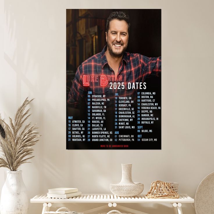 Poster Luke Bryan Tour 2025 Poster Size 24''x36''