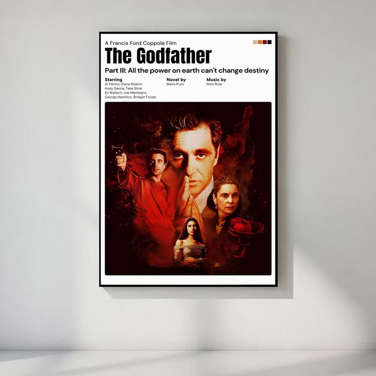 The Godfather Part 3 Poster, Classic Cinematic and Vintage inspired Wall Art