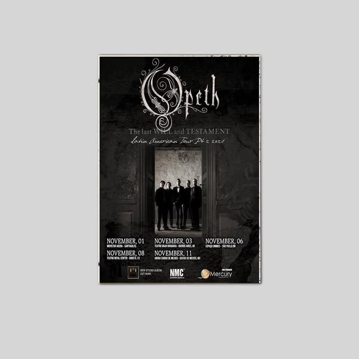 Opeth 2026 Tour Poster Poster Size 24''x36''