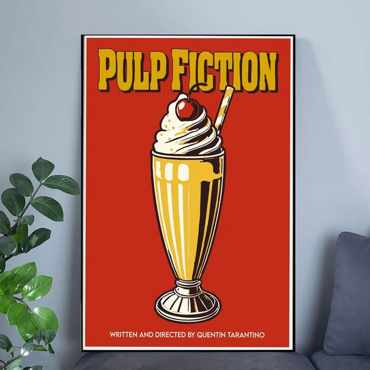 Pulp Fiction Wall Art, Poster Minimalist Full Size 24''x36''