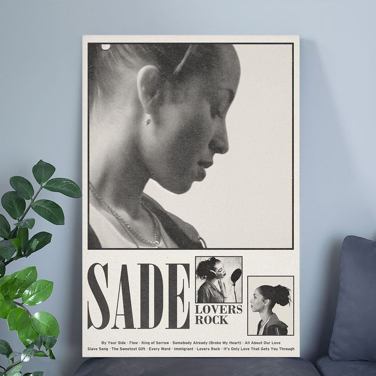 Music Poster -Sade Adu Lovers Rock Album - Retro Style - Size 24x36