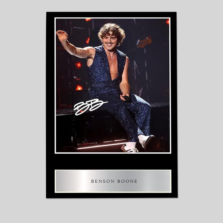 Benson Boone Pre Printed Signature Signed Mounted Photo Display #2 Printed Autograph Picture Size 24''x36''