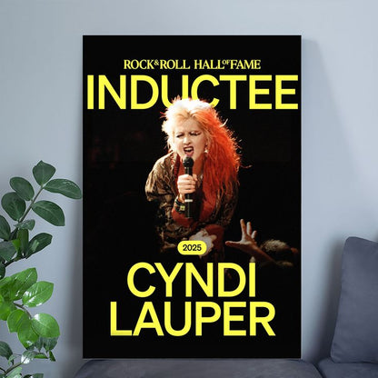 Music Poster Cyndi Lauper Rock And Roll Hall Of Frame 2025 Retro Style - Size 24''x36''
