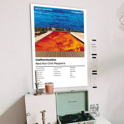 Music Poster - Red Hot Chili Peppers Album - Retro Style - Size 24x36