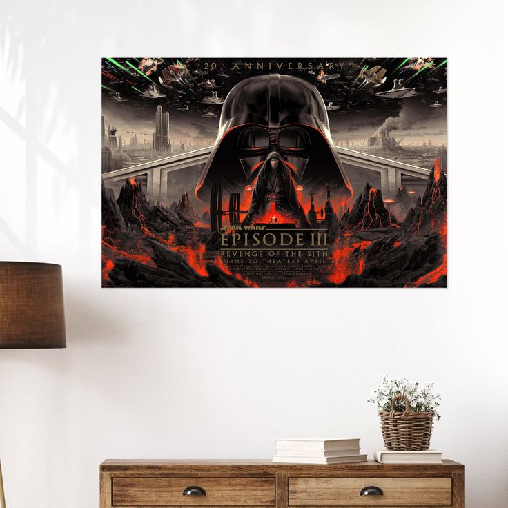 Revenge of The Sith Movie Poster Canvas Wall Art Anakin 20th Anniversary Posters Retro Style - Size 24''x36''