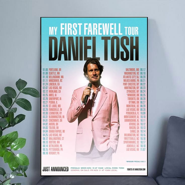 Daniel Tosh 2026 – My First Farewell Tour Poster Size 24''x36''