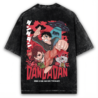 DANDADAN "UFO ADVENTURE" MOMO & KEN VINTAGE WASHED TEE
