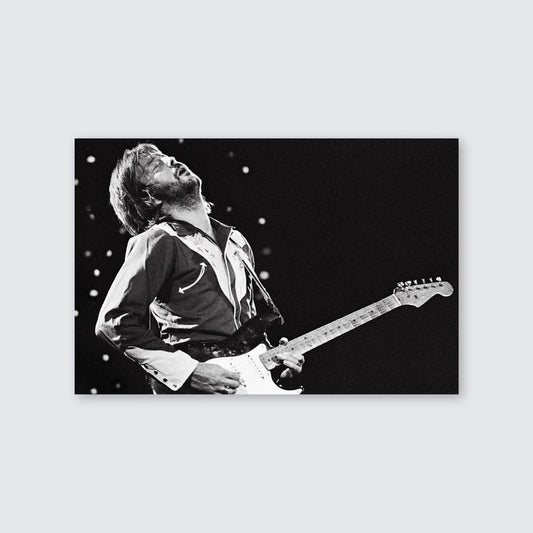 Eric Clapton Rock Music Black and White Wall Hanging Photograph Stage Performance Iconic Guitar Cool Wall Art  Poster Size 24''x36''