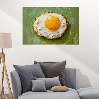 Kitchen Poster- Haitunone Fried Egg Food Wall Art Poster Full Size 24''x36''