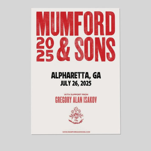 Mumford & Sons 2025 Alpharetta GA July 26 Poster Size 24''x36''
