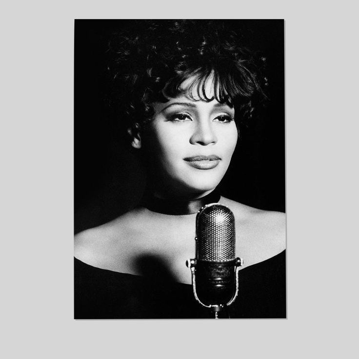 Music Poster - Whitney Houston- Retro Style - Size 24x36