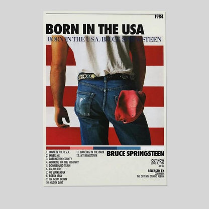Bruce Springsteen Born In The U.S.A. Poster Canvas Poster Wall Decorative Art Painting Living Room Size 24''x36''