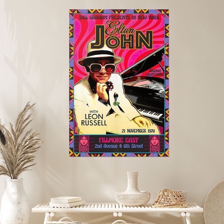Elton John Poster New Numbered Artist Edition 100 copies Signed David Byrd COA Size 24''x36''