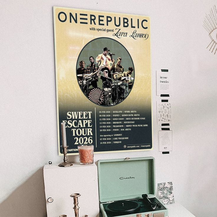 ONE REPUBLIC Sweet Escape 2025 Australia Tour Poster - Wall Decor, No Frame Retro Style - Size 24''x36''
