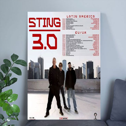 Music Poster Sting 3.0 Tour 2025 Poster Size 24''x36''