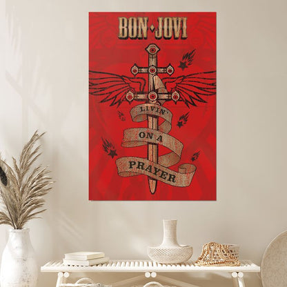 Bon Jovi - Music Poster (Livin' On A Prayer) Poster Size 24''x36''