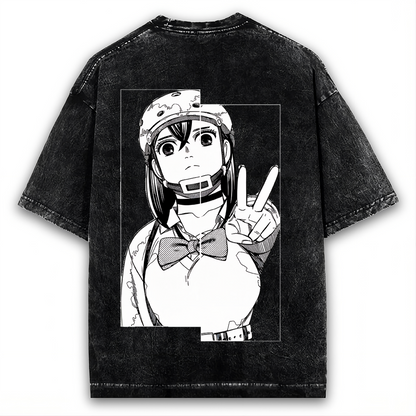MOMO AYASE "PEACE SIGN" DANDADAN VINTAGE WASHED TEE