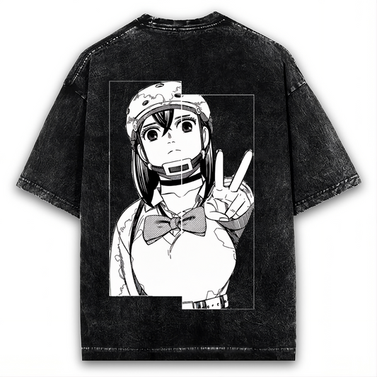 MOMO AYASE "PEACE SIGN" DANDADAN VINTAGE WASHED TEE