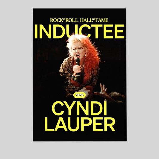 Music Poster Cyndi Lauper Rock And Roll Hall Of Frame 2025 Retro Style - Size 24''x36''