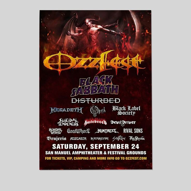 2002 BLACK SABBATH CONCERT POSTER PRINT WALL ART THE OZZFEST CONCERT POSTER Size 24''x36''