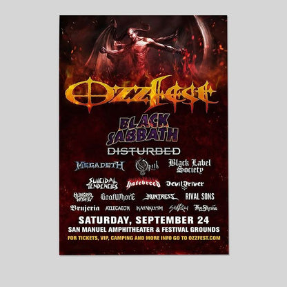2002 BLACK SABBATH CONCERT POSTER PRINT WALL ART THE OZZFEST CONCERT POSTER Size 24''x36''