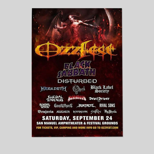 2002 BLACK SABBATH CONCERT POSTER PRINT WALL ART THE OZZFEST CONCERT POSTER Size 24''x36''