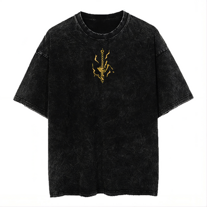 2-SIDED ZENITSU AGATSUMA "THUNDER BREATHING" DEMON SLAYER VINTAGE WASHED TEE