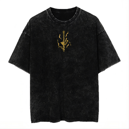 2-SIDED ZENITSU AGATSUMA "THUNDER BREATHING" DEMON SLAYER VINTAGE WASHED TEE