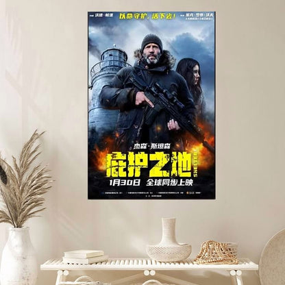 Jason Statham Bill Nighy Shelter 2026 Movie Poster Size 24''x36''