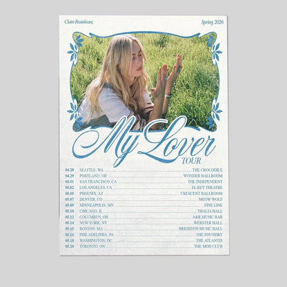 Music Poster CLAIRE ROSINKRANZ My Lover TOur 2026 Size 24''x36''