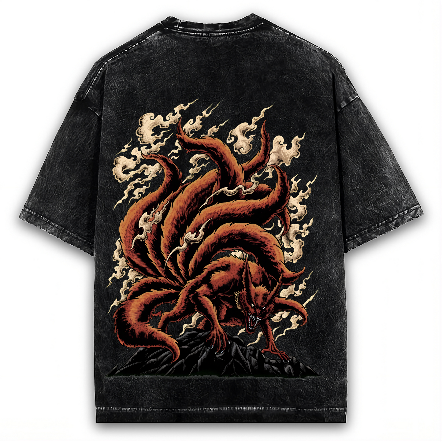 2-SIDED NARUTO KURAMA "NINE-TAILED FOX" VINTAGE WASHED TEE