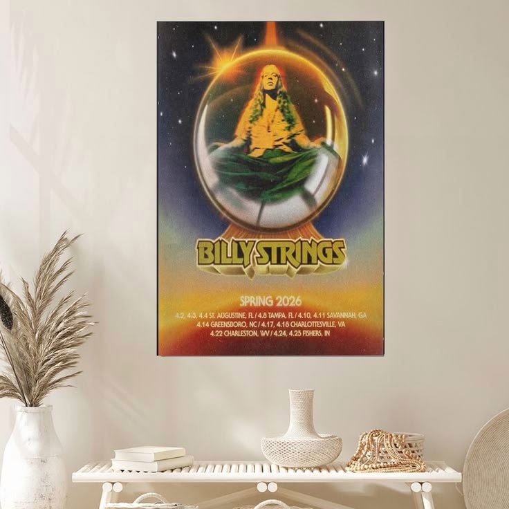 Vintage Style Billy Strings Spring 2026 Tour Poster Full Size 24''x36''