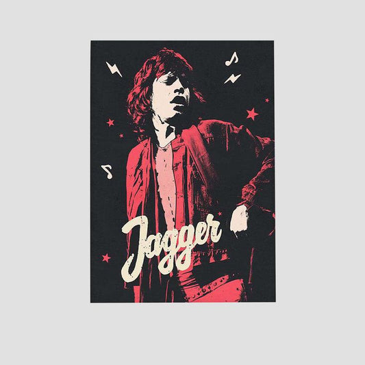 Music Poster - Mick Jagger 80s 90s Retro Style - Size 24x36