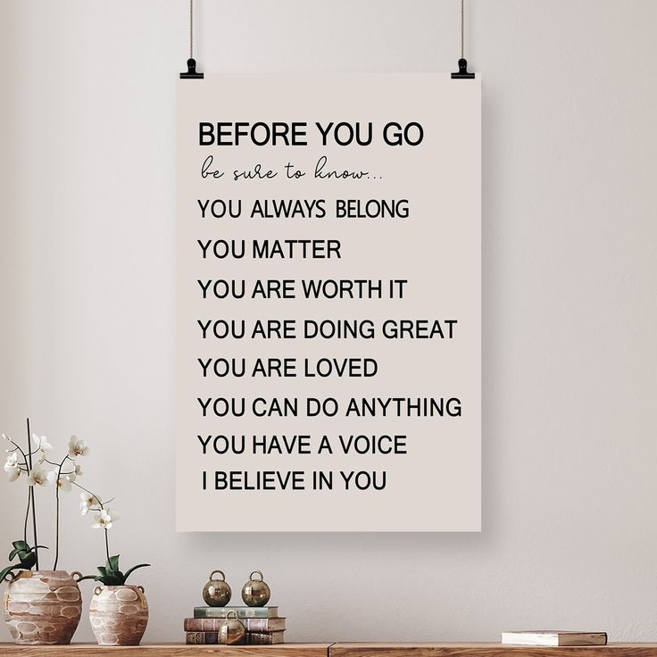 Before You Go Motivational Print – Positive Affirmation Wall Art for Kids, Teens, or Students Retro Style - Size 24''x36''