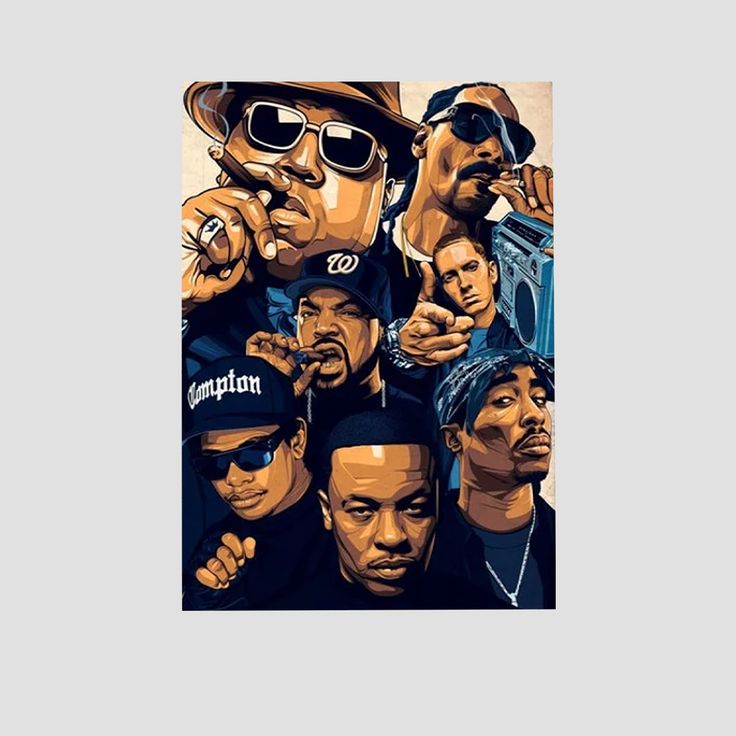 Music Poster - Hip Hop, American Rapper Music - Vintage Style - Size 24x36