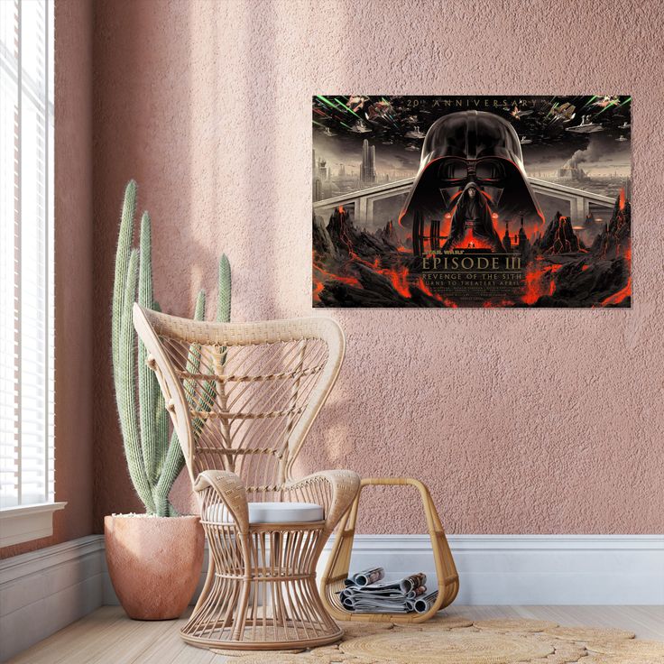 Revenge of The Sith Movie Poster Canvas Wall Art Anakin 20th Anniversary Posters Retro Style - Size 24''x36''